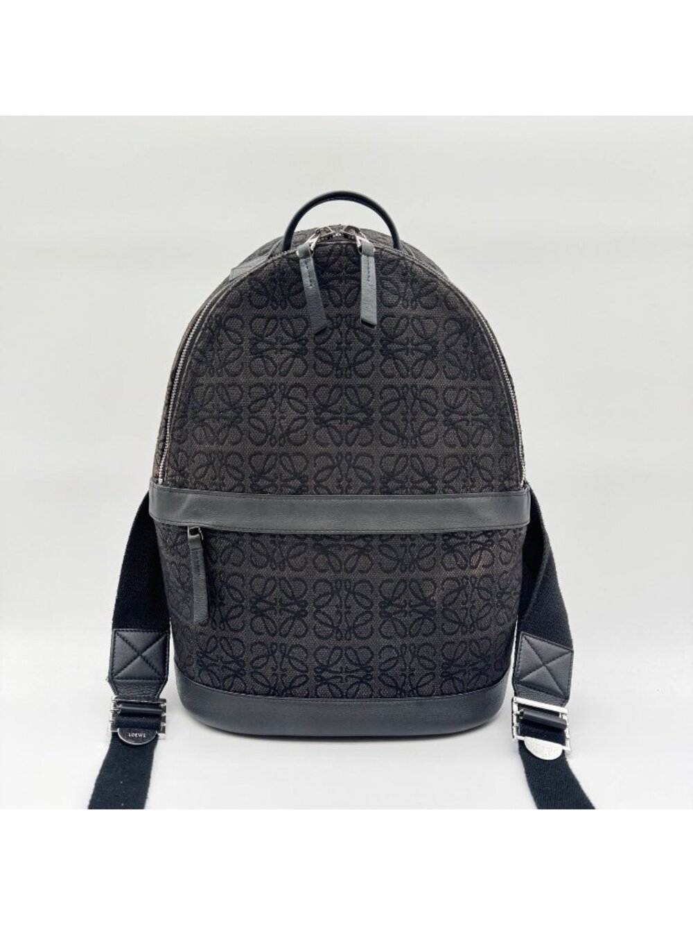 Loewe Large Backpack Anagram Jacquard Leather Black